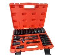 SET 22 BUSSOLE BOCCOLE 1/2" ESAGONALI DA 8 A 32 CON CRICCHETTO REVERSIBILE