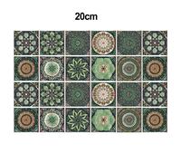 Set 24 Adesivi Artistici per Piastrelle in PVC Mandala Verde per Decorazione Cas
