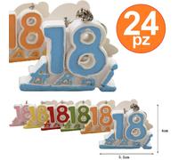 SET 24 BOMBONIERA BOMBONIERE NUMERO 18 ANNI DICIOTTESIMO COMPLEANNO PORTA CHIAVI