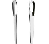 Set 24 Cucchiaini da Caffè Moka e Appetizer in Acciaio Inox 18/10 Design Moderno Minimal 12 con Foro + 12 Classici Lunghezza 10,6 cm Ideale per Bar Catering e Casa STILE QUALITA ELEGANZA MADE IN ITALY