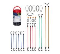Set 24 elastici cinghie portapacchi funi fissaggio pacchi auto bici ganci teloni