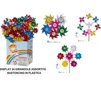 Set 24 Girandole Girandola a Vento Bambini Mulino Regalini Fine Festa Giochi