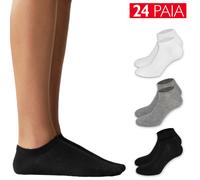 Set 24 Paia Calzini Fantasmini Uomo Donna Corti Mini Calze Cotone Pedulini VEQUE