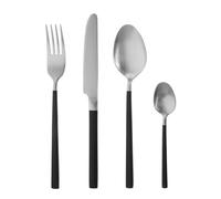 Set 24 posate acciaio inox manico nero Supreme