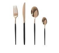 Set 24 posate bordeaux e champagne Luxy acciaio inox