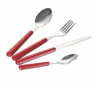Set 24 posate in acciaio inox, impugnatura rossa, Brio Sibilla