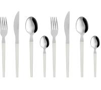 Set 24 posate in acciaio manico bianco Diletta (Confezione da 2)