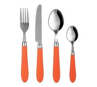Set 24 posate Smooth in acciaio inox con manico arancione