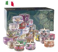 Set 24 Pz Candela Candele Profumate Regalo Casa + Gusti Confezione Aromaterapia