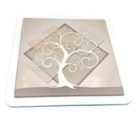 Set 24 Sottopentola Quadretto ALBERO DELLA VITA Rombo Ceramica Bomboniere Matrimonio, Battesimo, Comunione, Laurea, Cresima, Anniversari di Matrimonio e regali utili, originali ed economici (22x22)