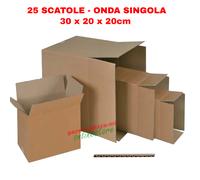 Set 25 pezzi Scatola in cartone avana per imballo 30x20x20 cm - Onda Singola