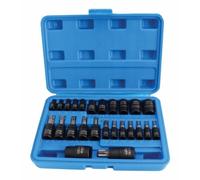 Set 25 pz bussole inserti TORX T8-T60 maschio femmina E4-20 impronta CR-V E-TORX