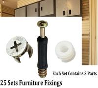 Set 25 Serrature a Camma Bulloni Tasselli Legno Cassetti per Mobili Robusti Flat