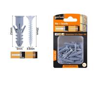 SET 28PZ VITI VITE CROCE 3.5X20MM + TASSELLI CON ALETTE TASSELLO M5 FISCHER 5755