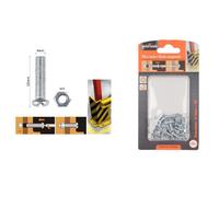 SET 29 PZ VITI VITE TESTA A CROCE TONDA 4X10 MM CON DADI DADO ESAGONALE M4 90958