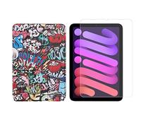 Set 2in1 per Apple iPad Mini 6 2021 8,3 pollici con Smart Tablet Case + Cover protettiva in vetro temperato