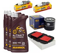 Set 2L Olio Manutenzione Filtro Aria Candele per Honda XL 700 V Rd 2008-2013