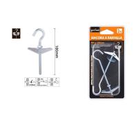 SET 2PZ ANCORA A FARFALLA CON GANCIO IN ACCIAIO CON DADO RONDELLA M4X100MM 57228