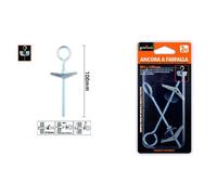 SET 2PZ ANCORA FARFALLA CON OCCHIOLO CHIUSO ACCIAIO DADO RONDELLA M4X100MM 57232