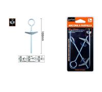 SET 2PZ ANCORA FARFALLA CON OCCHIOLO CHIUSO ACCIAIO DADO RONDELLA M5X100MM 57233