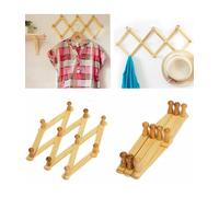SET 2PZ APPENDIABITI PARETE IN LEGNO GANCI ATTACCAPANNI GRUCCIA VESTITI PIEGHEVO