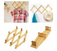 SET 2PZ APPENDIABITI PARETE IN LEGNO GANCI ATTACCAPANNI GRUCCIA VESTITI PIEGHEVO