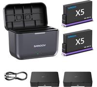 Set 2pz Batteria 2800mAh Fotocamera per Insta360 X5 Caricabatterie Doppio SANOOV