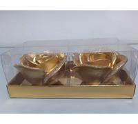 Set 2pz candele a rosa dorate con decorazioni in glitter oro Bizotto