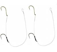Set 2Pz Cavetti Acciaio con Amo Regolabile Innesco Sarda Trancio Pesce Serra e Traina Col Vivo Dentice Terminale Cavetto