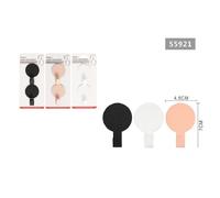 SET 2PZ GANCI APPENDINI AUTOADESIVI TONDO PARETE CASA CUCINA BAGNO 4,5X7CM 55921