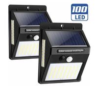 SET 2PZ LAMPADA FARO LED SOLARE FARETTO SENSORE MOVIMENTO LUCE ESTERNO GIARDINO