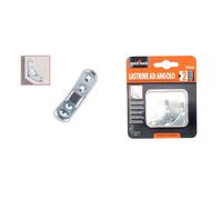 SET 2PZ LASTRINA AD ANGOLO 30X30MM SOSTEGNO STAFFA ANGOLARE CON VITI MOBILI 9121