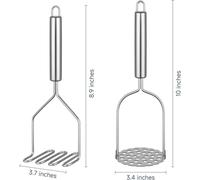 Set 2PZ Schiacciapatate Acciaio Inox per Efficiente Uso Cucina Casa