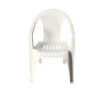 SET 2PZ SEDIA BIANCA IN PLASTICA MONOBLOCCO IMPILABILE CON BRACCIOLI 53X43X78CM