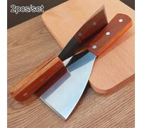 Set 2pz Spatola Acciaio Inox Pancake Pizza Bistecca Pala Cuoco BBQ Strumento Cot