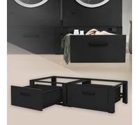 Set 2x Basi universali con cassetto per lavatrice/asciugatrice max. 150 kg nero