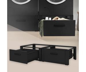 Set 2x Basi universali con cassetto per lavatrice/asciugatrice max. 150 kg nero