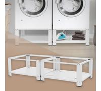 Set 2x Basi universali con ripiano per lavatrice/asciugatrice max. 150 kg bianco