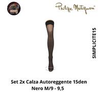 Set 2x Calza Autoreggente 15Den ,vari Colori/3 , SIMPLICITE15 Philippe Matignon