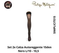 Set 2x Calza Autoreggente 15Den ,vari Colori/3 , SIMPLICITE15 Philippe Matignon