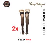Set 2x Calza Autoreggente Velatissima 8den COOL SUMMER 8 BAS Philippe Matignon