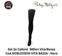 Set 2x Collant Coprente Opaco 50Den , NOBLESSE50 VITA BASSA Philippe Matignon