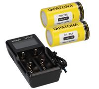 Set 2X CR123A + Xtar VC2 Caricabatterie Lithium A 2 Scomparti