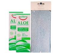 SET: 2x Crema Viso ALOE Anti-Aging, Texture Morbida e Setosa Che Si Assorbe Perfettamente, Senza Ungere. Utile Nella Prevenzione e Trattamento Delle Rughe 50ml + Fascia Per Capelli