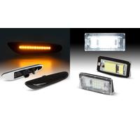 Set 2x Frecce Laterali LED E Targa Smoke, Omologazione E, Per BMW