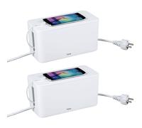 Set 2X Hama Cavo Box Cavo Manager Scatola Di Carica Organizer Cavi TV PC