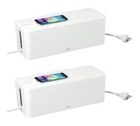 Set 2X Hama Cavo Box Cavo Manager Scatola Di Carica Organizer Cavi TV PC