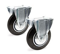 Set 2x ruote fisse da mobili in gomma piena 160mm Cerchi in metallo 130kg