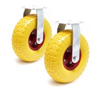 Set 2x ruote fisse da trasporto gialle 258 x 78 mm Cerchi in metallo antiforatura Max 150kg/ruota