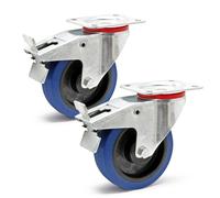 Set 2x ruote piroettanti da mobili 160mm Con freno 300kg/ruota Da trasporto